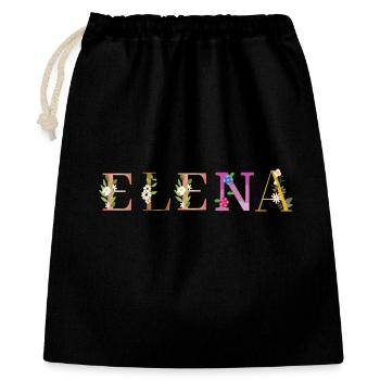 ELENA name decorated with flowers - Gift Bag 40 x 50 cm - black - Front