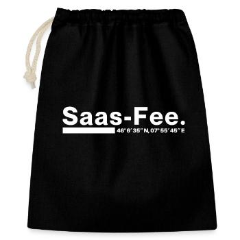 Saas-Fee coordinates Valais Switzerland - Gift Bag 40 x 50 cm - black - Front