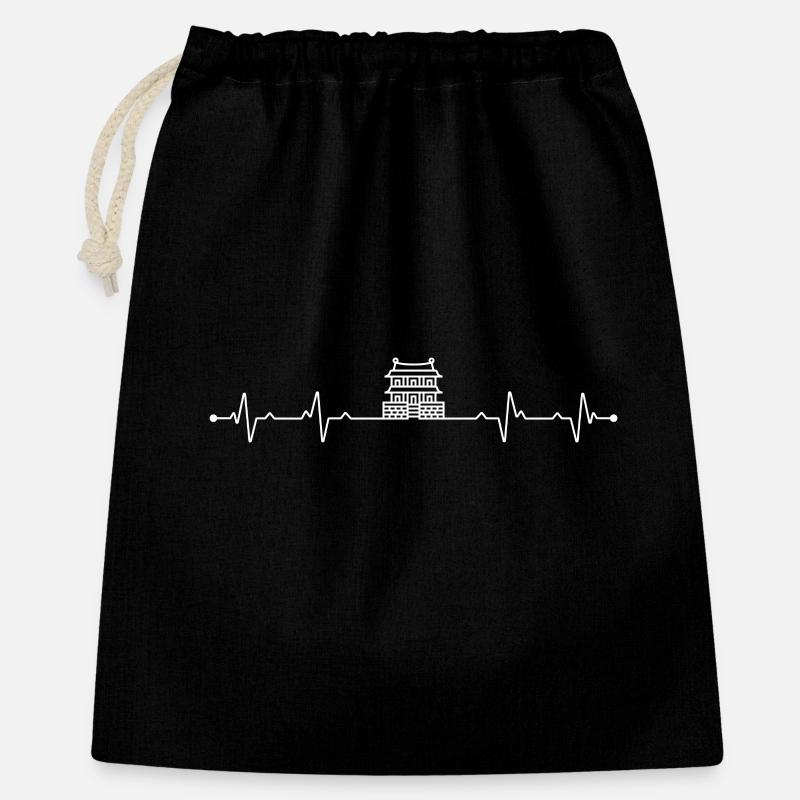 [Design zum Generieren hochladen] - Geschenkbeutel aus Baumwolle (40 x 50 cm) - Schwarz