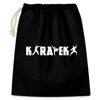 Lustige Karateka - Geschenkbeutel aus Baumwolle (40 x 50 cm) - Schwarz - Vorne