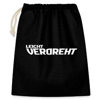 Leicht Verdreht - Design für einzigartige Menschen - Geschenkbeutel aus Baumwolle (40 x 50 cm) - Schwarz - Vorne