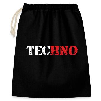 Techno ArmyLook - Geschenkbeutel aus Baumwolle (40 x 50 cm) - Schwarz - Vorne