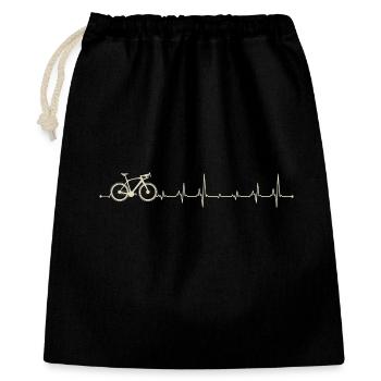 Bike Pulse Herzschlag Grafik - Geschenkbeutel aus Baumwolle (40 x 50 cm) - Schwarz - Vorne