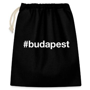 BUDAPEST Hashtag Hungary Ungarn - Geschenkbeutel aus Baumwolle (40 x 50 cm) - Schwarz - Vorne