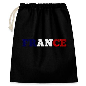 Frankreich - Geschenkbeutel aus Baumwolle (40 x 50 cm) - Schwarz - Vorne