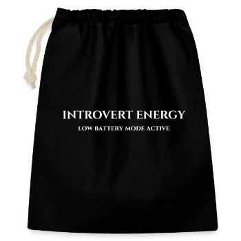 Introvertierte Energie: Niedriger Akkumodus - Geschenkbeutel aus Baumwolle (40 x 50 cm) - Schwarz - Vorne