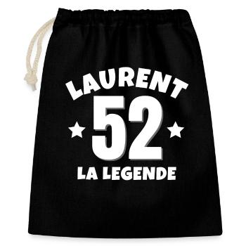 Laurent, first name Laurent, birthday Laurent - Gift Bag 40 x 50 cm - black - Front