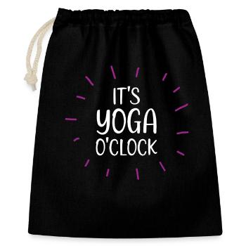 Es ist Yoga O'Clock - Geschenkbeutel aus Baumwolle (40 x 50 cm) - Schwarz - Vorne