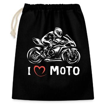 I love Moto - Superbike Motorcycle Racing - Gift Bag 40 x 50 cm - black - Front