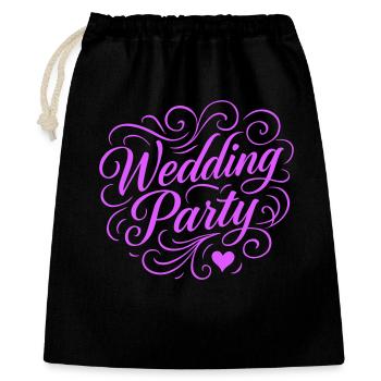 Hochzeit Party Hochzeitsfeier - Geschenkbeutel aus Baumwolle (40 x 50 cm) - Schwarz - Vorne