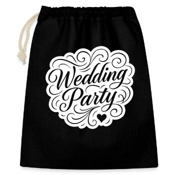 Hochzeit Party Hochzeitsfeier - Geschenkbeutel aus Baumwolle (40 x 50 cm) - Schwarz - Vorne