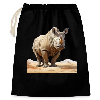 Desert Rhino Illustration - Gift Bag 40 x 50 cm - black - Front