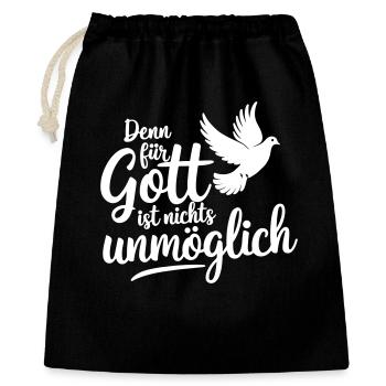 Rien n’est impossible pour le motif de la colombe de Dieu - Sac cadeau 40 x 50 cm - noir - Devant