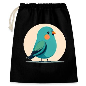 Petit oiseau vert-bleu - Sac cadeau 40 x 50 cm - noir - Devant