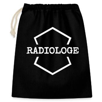 Radiologue de travail - Sac cadeau 40 x 50 cm - noir - Devant