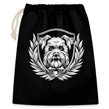 Heraldic dog with laurel - Gift Bag 40 x 50 cm - black - Front