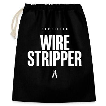 Certified Wire Stripper Funny Electrician Humor - Gift Bag 40 x 50 cm - black - Front