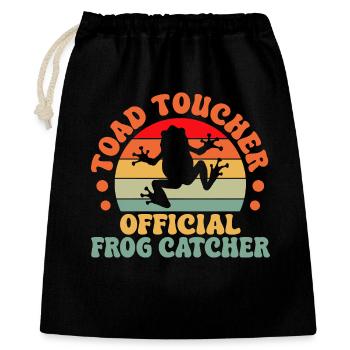 Attrapeur de grenouilles, Toucheur de crapauds, Attrapeur officiel Grenouille - Sac cadeau 40 x 50 cm - noir - Devant