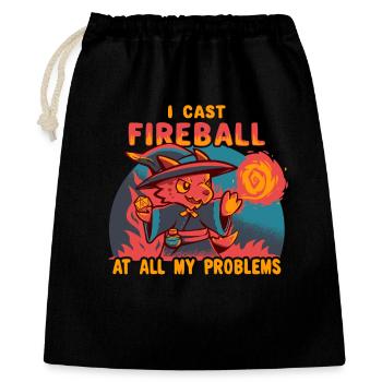 I Cast Fireball at all my problems - Gift Bag 40 x 50 cm - black - Front
