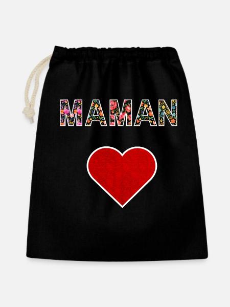 Floral Mom Heart Mother's Day Gift - Gift Bag 40 x 50 cm - black
