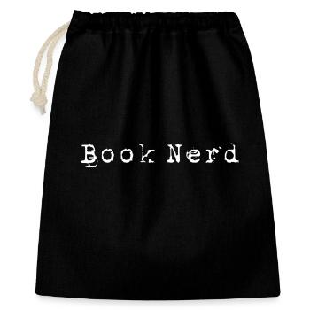 Book Nerd  - Geschenkbeutel aus Baumwolle (40 x 50 cm) - Schwarz - Vorne