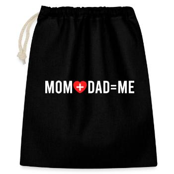 Maman et Papa égale moi Drôle d’équation familiale - Sac cadeau 40 x 50 cm - noir - Devant