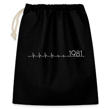 Born in 1981 Heartbeat Edition - Gift Bag 40 x 50 cm - black - Front