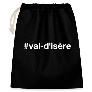 Hashtag de ski à Val-d’Isère - Sac cadeau 40 x 50 cm - noir - Devant
