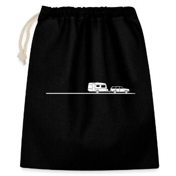 Chemise de camping caravane pour les amateurs de caravanes - Sac cadeau 40 x 50 cm - noir - Devant