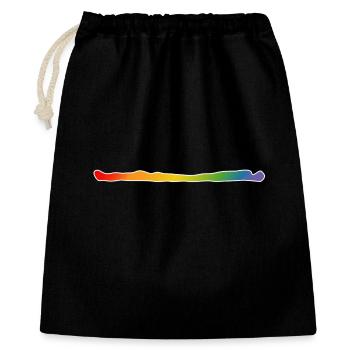 Chemise arc-en-ciel blanche LGBT lgbtqi queer - Sac cadeau 40 x 50 cm - noir - Devant