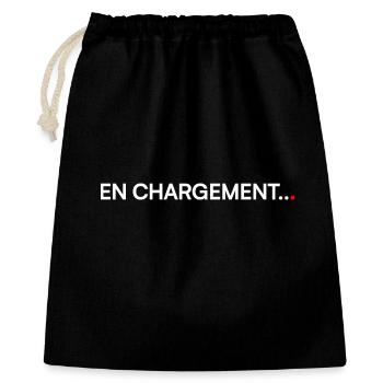En chargement humour fatigue geek - Sac cadeau 40 x 50 cm - noir - Devant