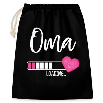 Oma Loading Herz Enkelin Mädchen Werdende Oma - Geschenkbeutel aus Baumwolle (40 x 50 cm) - Schwarz - Vorne