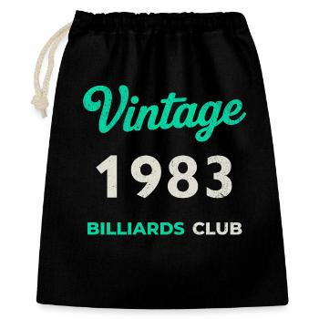 Vintage 1983 – Billiards Club Retro Geburtsjahr - Geschenkbeutel aus Baumwolle (40 x 50 cm) - Schwarz - Vorne