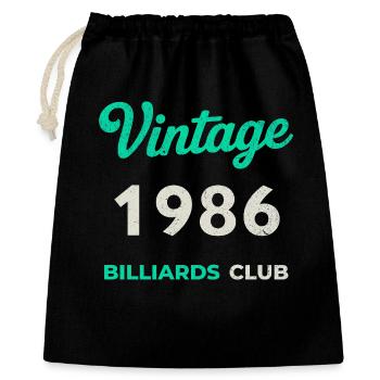 Vintage 1986 – Billiards Club Retro Geburtsjahr - Geschenkbeutel aus Baumwolle (40 x 50 cm) - Schwarz - Vorne