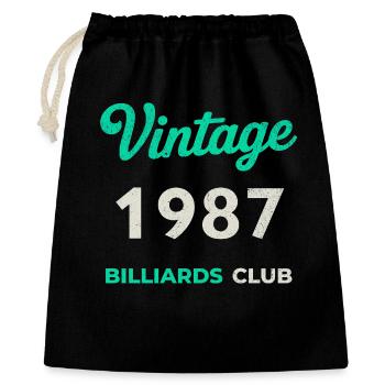 Vintage 1987 – Billiards Club Retro Geburtsjahr - Geschenkbeutel aus Baumwolle (40 x 50 cm) - Schwarz - Vorne
