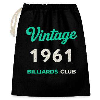 Millésime 1961 – Année de naissance rétro du Billiards Club - Sac cadeau 40 x 50 cm - noir - Devant