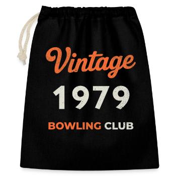 Vintage 1979 – Année de naissance rétro du Bowling Club - Sac cadeau 40 x 50 cm - noir - Devant