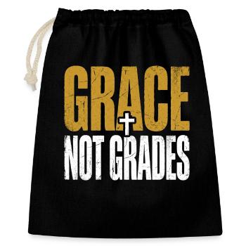 Grace Not Grades Christlicher Lehrer Jesus Glaube - Geschenkbeutel aus Baumwolle (40 x 50 cm) - Schwarz - Vorne