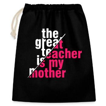 Great Teacher Mom Shirt – Geschenkidee - Geschenkbeutel aus Baumwolle (40 x 50 cm) - Schwarz - Vorne