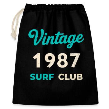 Cadeau vintage de l’année de naissance rétro du Surf Club 1987 - Sac cadeau 40 x 50 cm - noir - Devant
