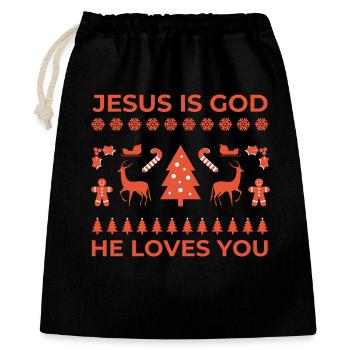 Jesus is God Christmas Motif - Gift Bag 40 x 50 cm - black - Front