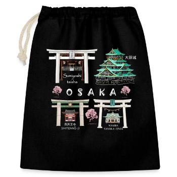 Château d’Osaka, Sanctuaires, Dessin Du Temple, Japon - Sac cadeau 40 x 50 cm - noir - Devant