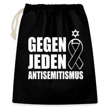 Contre tout antisémitisme - Sac cadeau 40 x 50 cm - noir - Devant