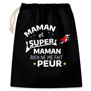 Maman Super Héroïne Édition  - Sac cadeau 40 x 50 cm - noir - Devant