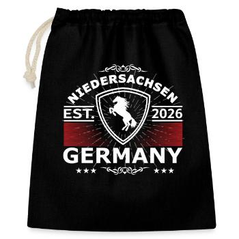 Conception de chevaux en Basse-Saxe – Pride & Home - Sac cadeau 40 x 50 cm - noir - Devant