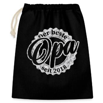The best grandpa since 2018 - Gift Bag 40 x 50 cm - black - Front