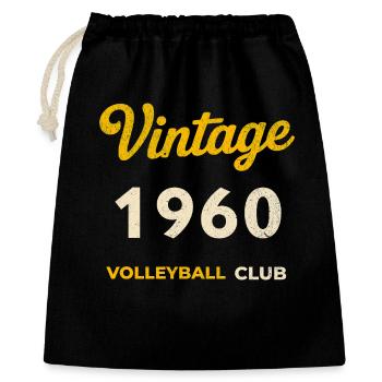 Vintage 1960 – Club de volley-ball Rétro Année de naissance - Sac cadeau 40 x 50 cm - noir - Devant