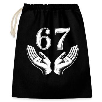 Drôle 67 Meme Mains Gen Alpha Humour - Sac cadeau 40 x 50 cm - noir - Devant