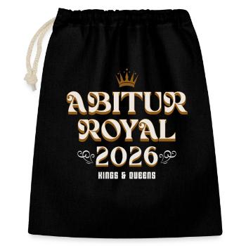 Abi 2ß26 - Abitur Royal Kings & Queens - Geschenkbeutel aus Baumwolle (40 x 50 cm) - Schwarz - Vorne
