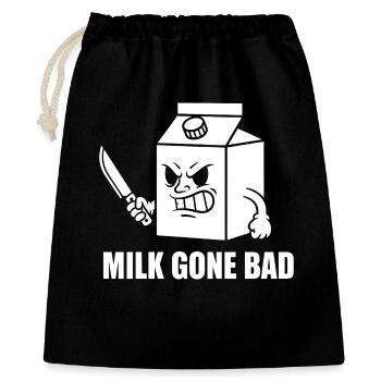 Milch Verdorbene Wut Cartoon - Geschenkbeutel aus Baumwolle (40 x 50 cm) - Schwarz - Vorne